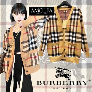 เสื้อคาร์ดิแกน BURBERRY CARDIGANS KNIT WITH POCKET SS21 ตัวเสื้อเป็นเสื้อแขนยาว กระดุมหน้า กระเป๋าคู่หน้า ผ้าอย่างดี