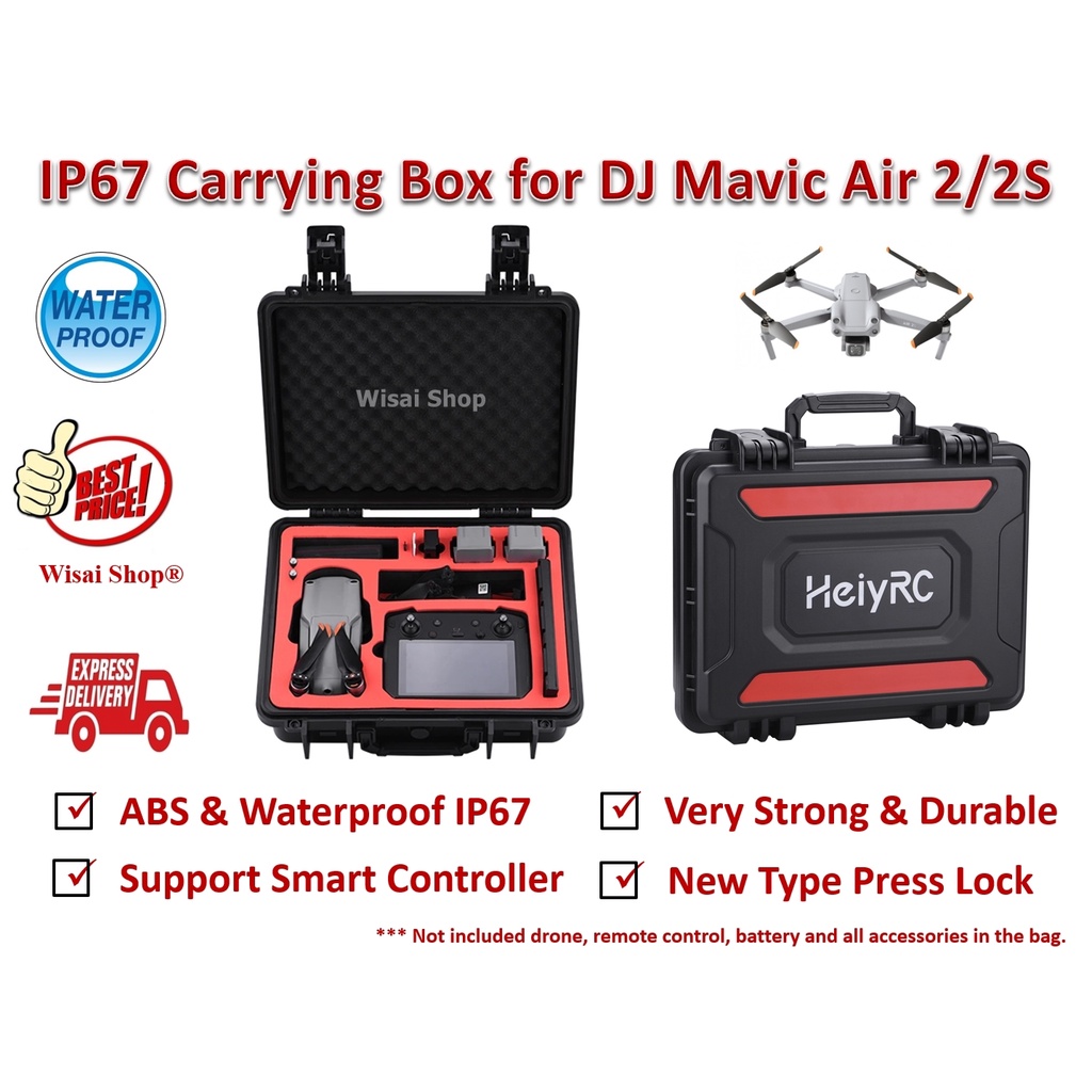 กระเป๋า Waterproof IP67 Hard Shell Carrying Box / Handbag สำหรับ DJI Mavic Air 2 / DJI Air 2S ใส่ Smart Controller