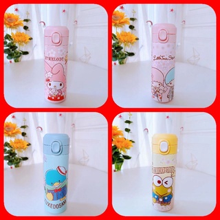 กระบอกน้ำเก็บอุณหภูมิ ร้อน-เย็น ลายการ์ตูนซานริโอ้ สีหวาน ๆ สุดน่ารัก 420 ml