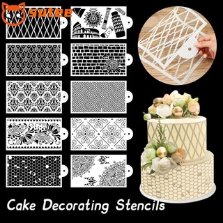 SUER Bakeware Floral Cake Templates Wedding Spray Cake Molds Cake Decorating Stencils Decorative Stencil Tool Cake Printing Side Baking Mesh Cake Decoration Supplies DIY Craft Hollow Lace Cookie Fondant Dessert