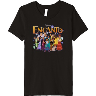 เสื้อยืดลําลอง แขนสั้น พิมพ์ลายโลโก้ Disney Encanto Family Group Portrait คุณภาพสูง สไตล์เกาหลี สําหรับครอบครัว