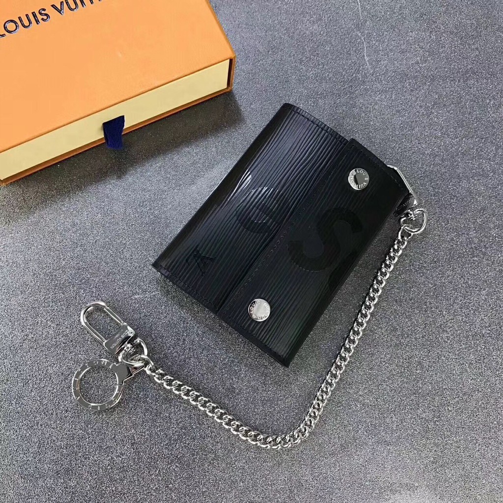 Wallet Louis Vuitton X SUPREME Black Original & Fake 