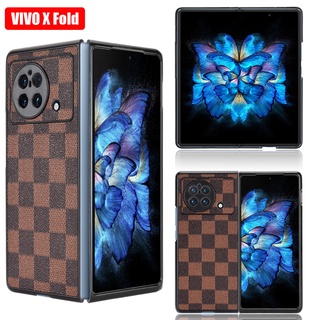 เคสหนัง ลายตารางหมากรุก กันลื่น กันกระแทก สําหรับ Vivo X