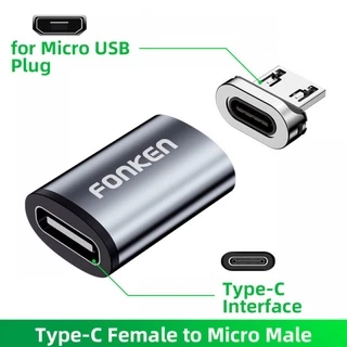 Fonken อะแดปเตอร์แปลงสายชาร์จแม่เหล็ก Type C Micro Usb