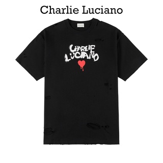 เสื้อยืดแขนสั้น คอกลม พิมพ์ลายกราฟฟิติ Charlie Luciano Love แฟชั่นฤดูร้อน สําหรับผู้ชาย S-5XL