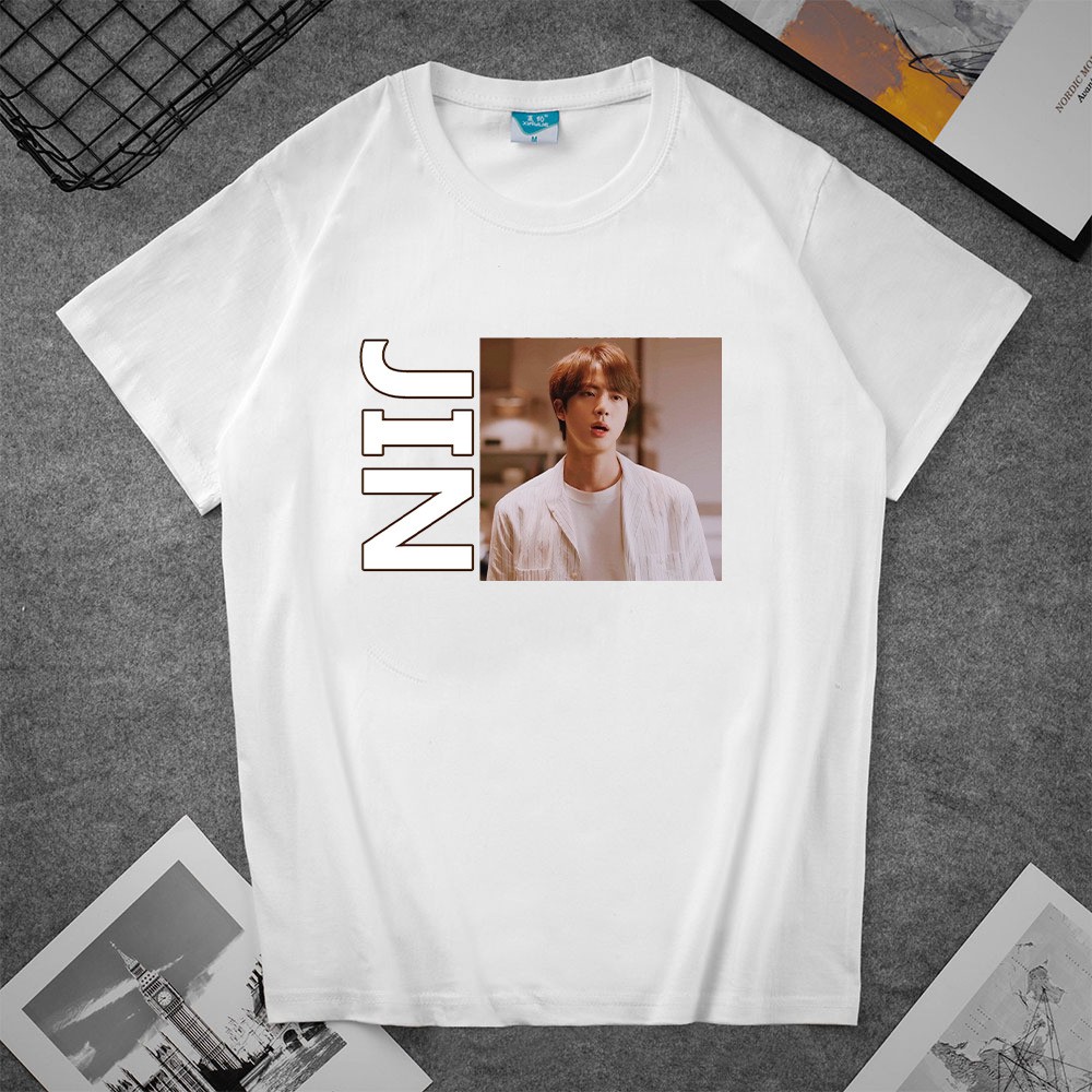 BTS Shirt Oversized BTS Jin V Women Men Couple Tshirt for Girls Cotton ...