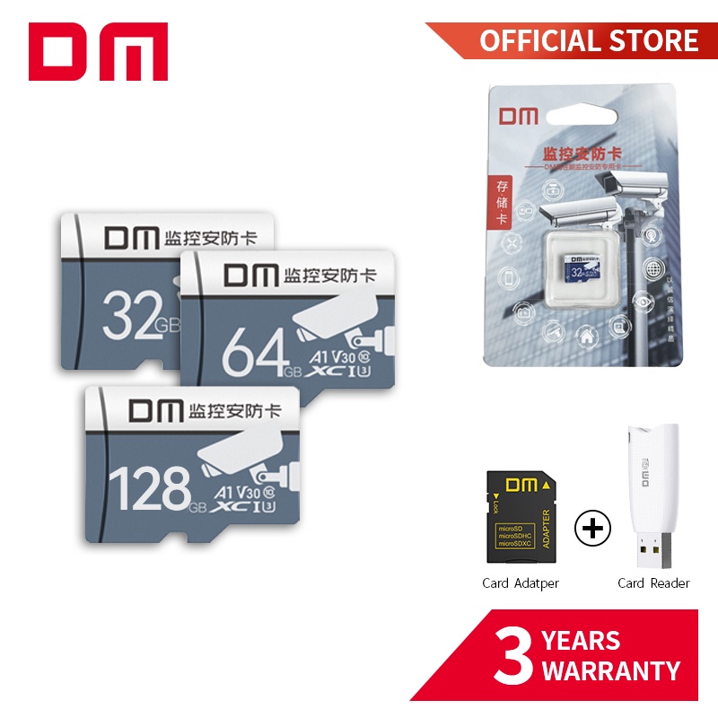 Dm การ์ดหน่วยความจํา micro SD 32GB 64GB 128GB สีเทา