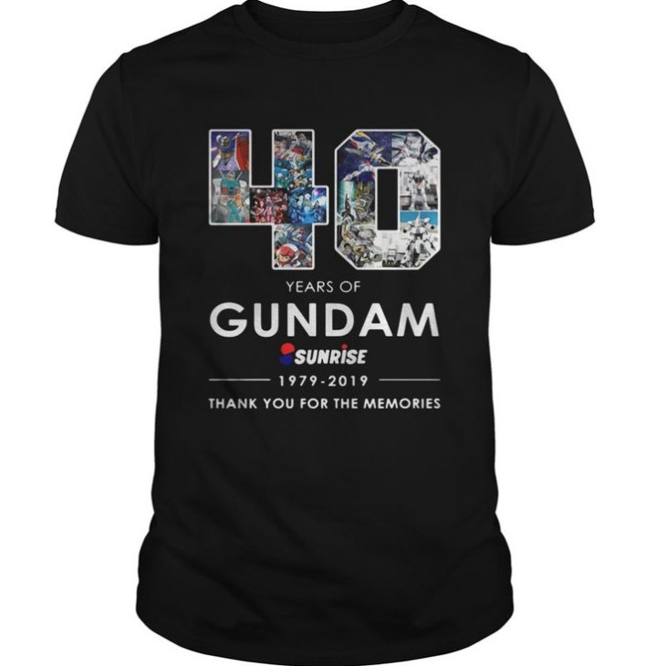 คอตต้อนคอกลม2022 เสื้อยืดผ้าฝ้ายแขนสั้นพิมพ์ลายการ์ตูน Gundam 40 Years Of Gundam Sunrise 1979-thank You สําหรับผู้ชาย
S-