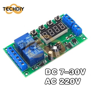 โมดูลรีเลย์ตั้งเวลาปิด DC 7-30V AC 220V 2 ช่อง