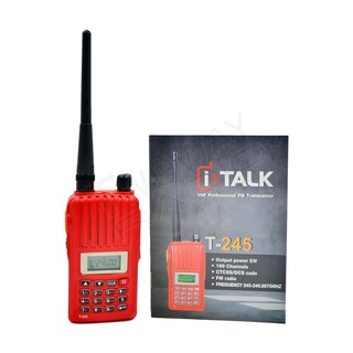 วิทยุสื่อสาร iTALK รุ่น T-245 เครื่องแดง มีทะเบียน ความถี่ 245.0000 - 246.9875 MHz 160 ช่อง