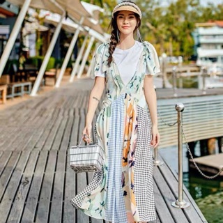 Vimidesign Maxi Dress เดรสยาวลายดอกสไตส์เกาหลี #สินค้าขายดี👍