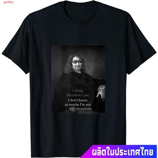 เสื้อยืดสีขาว เสื้อยืดลำลอง Philosophers - Descartes - I Think Therefore I Am Mens Womens T-shirts