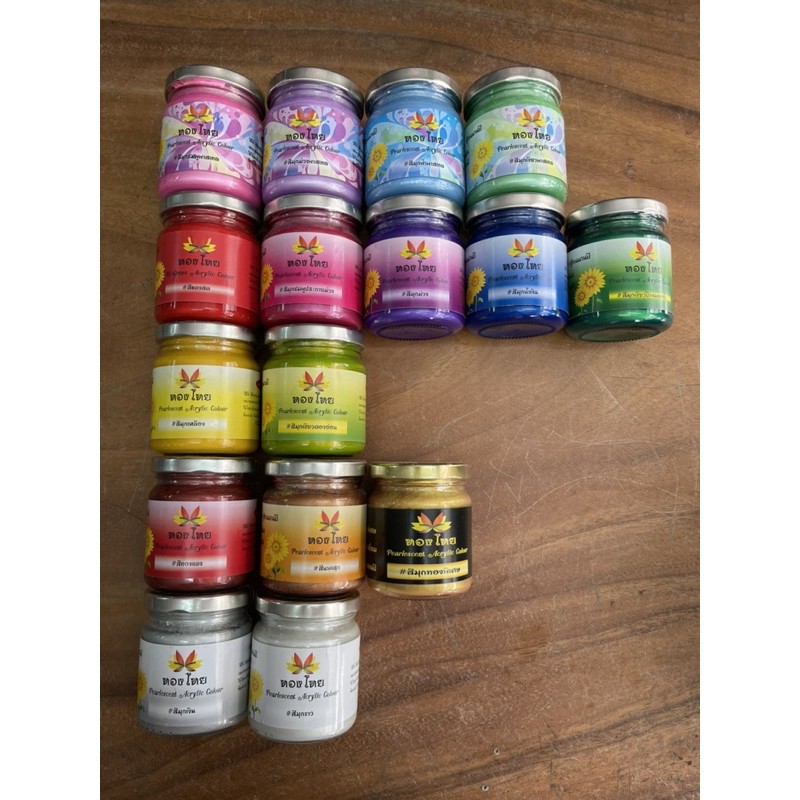 สีมุก ทองไท สีมุกอะคริลิค สีนำ้มุกอะคริลิค สีมุก สีทอง สีประกายทอง สีอะคริคิด สีสูตรนำ้ สีมุกทองไทย hi-gross