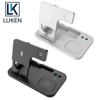 Luken 3 in 1 แท่นชาร์จไร้สาย 15W QI ชาร์จเร็ว พับได้ สําหรับ Samsung