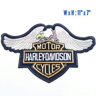 ตัวรีดติดหลังเสื้อ 11" x 7" นิ้ว Harley Davidson Iron on Patch