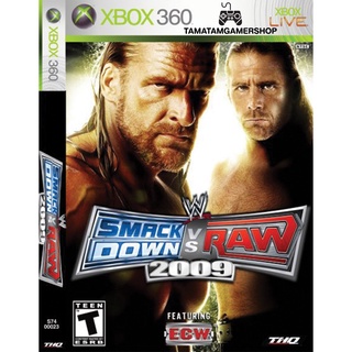 WWE SmackDown Vs Raw 2009 xbox360 แผ่นเกมส์Xbox 360 เกมมวยปล้ำWWE2009 แผ่นไรท์เล่นได้กับเครื่องที่แปลงระบบแล้ว