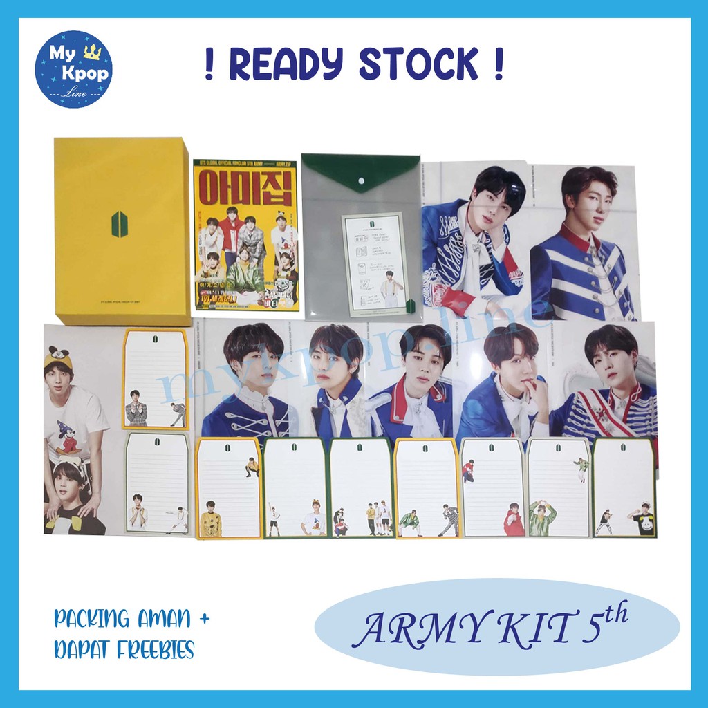 Army Kit 5th Zip Sharing Membership BTS FIle โปสเตอร์กล่อง Taehyung Rapmon Jimin Jhope Suga Jin Jk