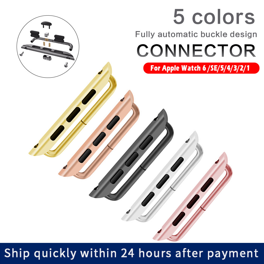 1 Pair Adapter for สาย applewatch 7 45มม 41มม 44มม 40มม 42มม 38มม Watchband Connector for iwatch series 7 6 se 5 4 3 2 1