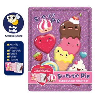 Sweetie Pie Happy Tin Book ชุดหนังสือสําหรับเด็ก พร้อมสติกเกอร์ระบายสี ดินสอ และโปสเตอร์