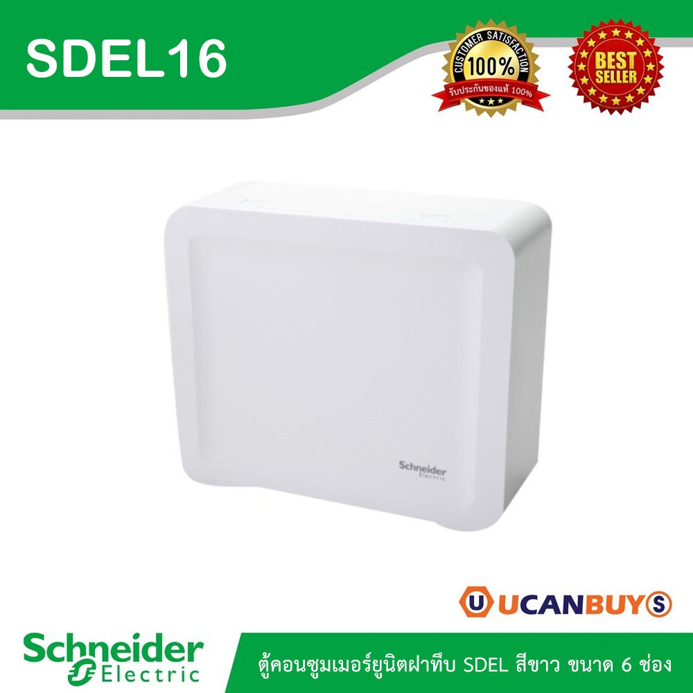 Schneider Electric ตู้คอนซูมเมอร์ยูนิตฝาทึบ SDEL สีขาว ขนาด 6 ช่อง (ตู้เปล่า) - SDEL16 - ชไนเดอร์ Consumer Unit