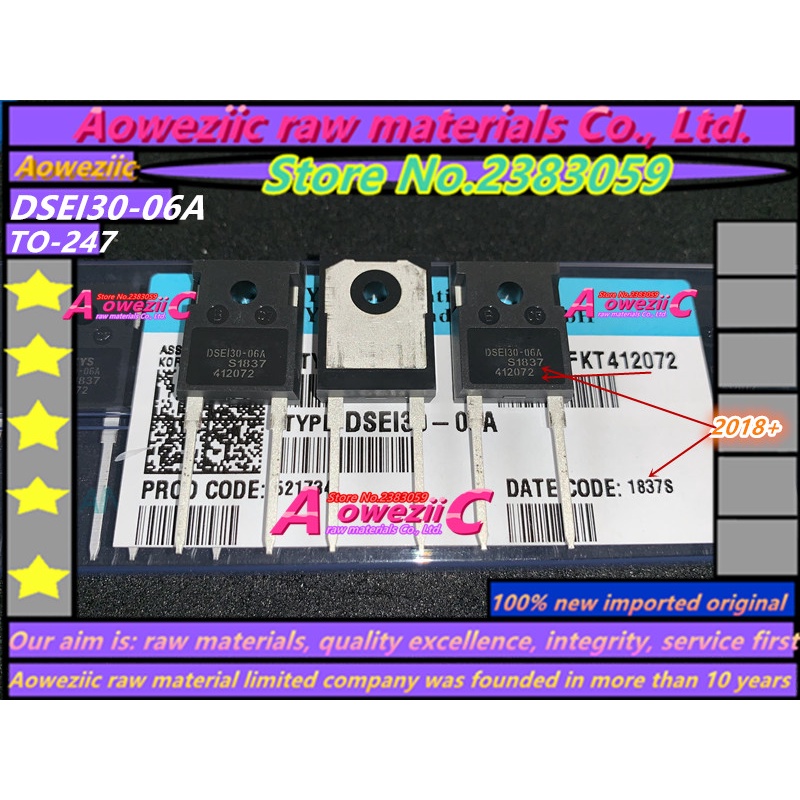 Aoweziic 2018+ 100% new imported original DSEI30-06A  DSE130-06A  TO-247 fast recovery diode 37A 600