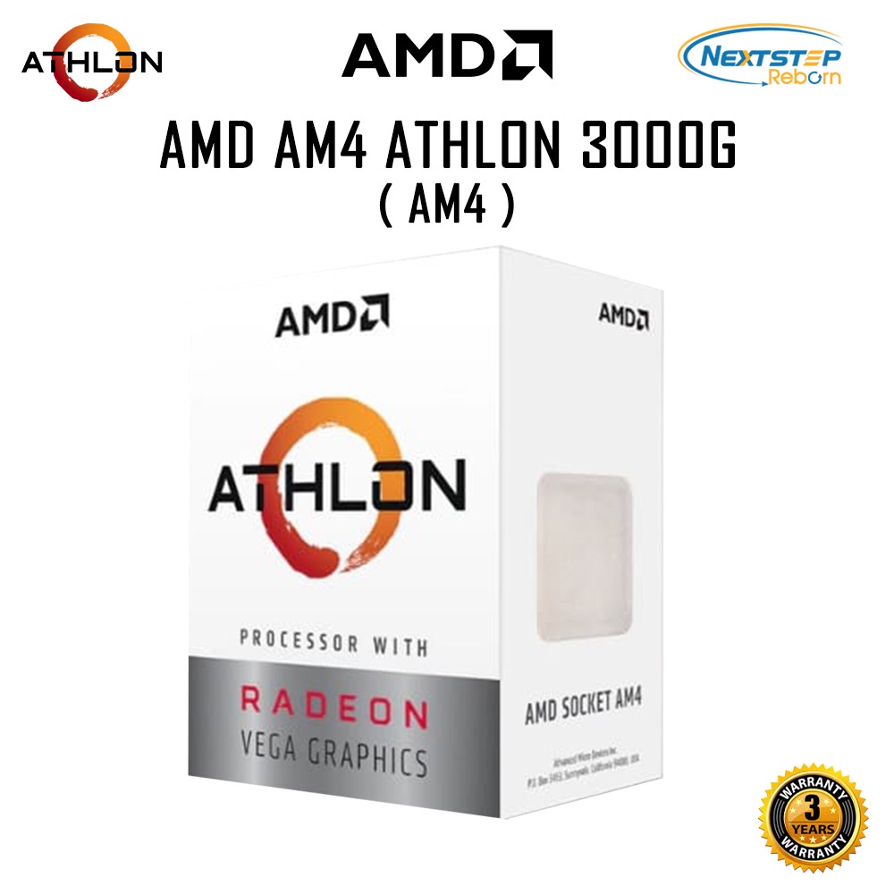 CPU AMD AM4 ATHLON 3000G TRAY AM4 ( ไม่มีพัดลม CPU )