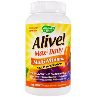 Natures Way, Alive! Max3 Daily, Multi-Vitamin, 180 Tablets