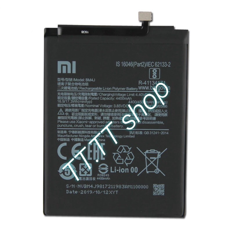 แบตเตอรี่ แท้ Xiaomi Redmi Note 8 Pro BM4J 4500mAh รับประกันนาน 3 เดือน ส่งจาก กทม