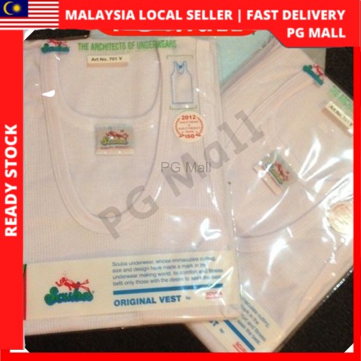 SCUBA เสื้อกล้าม 701V ผู้ชายสีขาว Scuba Men SINGLET SCUBA /Scuba เสื้อกล้าม 701V