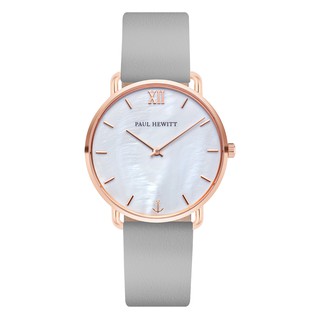 Paul Hewitt Watch Miss Ocean Line Pearl IP Rose Gold Leather Watch Strap Graphite