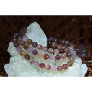 Natural Auralite23 สร้อยข้อมือ 3 แล็ป 6 มม.