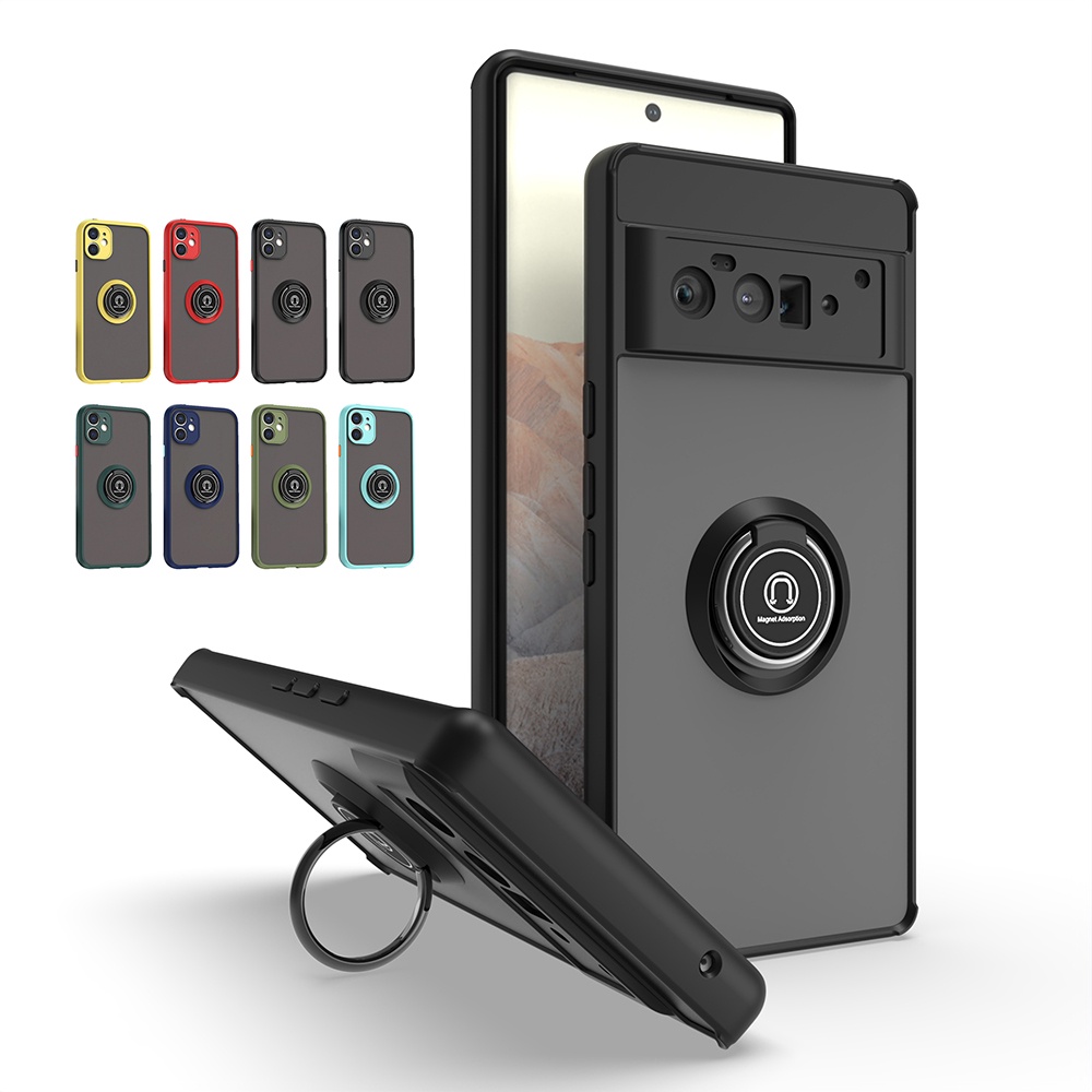 เคสสําหรับ Google Pixel 6 Pro,เคสโทรศัพท์,Matte,Anti-drop,Soft,Back Cover พร้อมแหวน