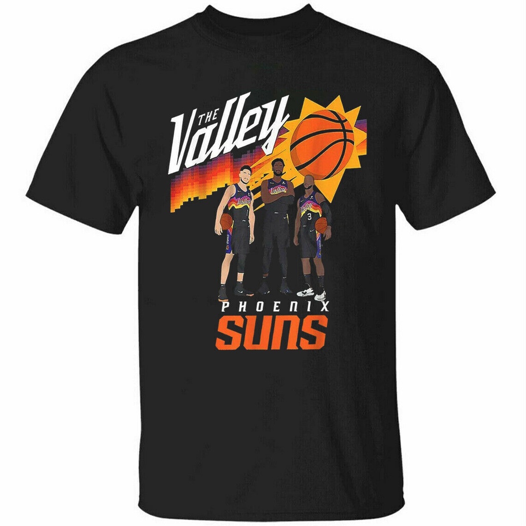 เสื้อยืด พิมพ์ลายกราฟิก Nba Phoenix Suns Devin Booker Chris Paul Deandre Ayton