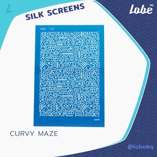 ซิลค์ สกรีน สำหรับทำเครื่องประดับ DIY/ ซิลค์ สกรีนพิมพ์ลาย/ Curvy Maze Pattern Silk Screen/ Moiko Silk Screen