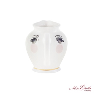 Miss Etoile Jug For CEramic " Bow And Eyes " เหยือกนมเซรามิคขนาดเล็ก(งานแฮนด์เมด) : JU018