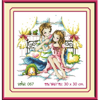 ไอแอมครอสติช iamcrossstitch DIY รหัส L-067 30x30 cm. ชุดอุปกรณ์งานฝีมือปักครอสติชครบชุด