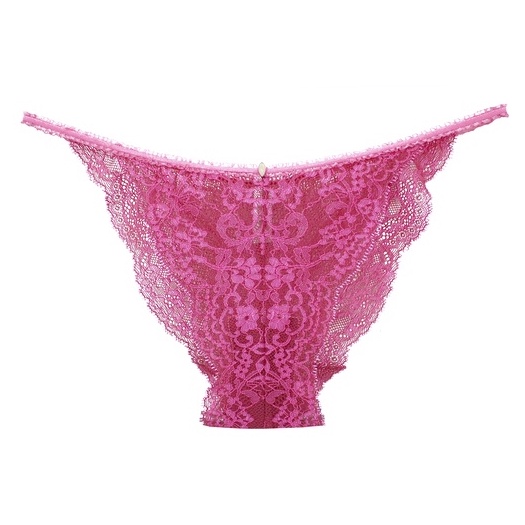 Annebra กางเกงใน ทรงบิกีนี่ ผ้าลูกไม้ Bikini panty รุ่น AU3-857 สีชมพูเข้ม(FUCHSIA,XL)