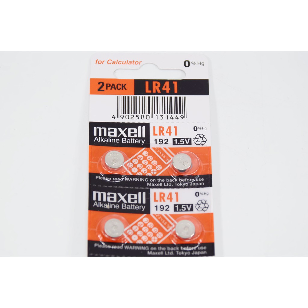 ถ่านเครื่องคิดเลข Maxell LR41 Japan 1.5V ของแท้ 100%