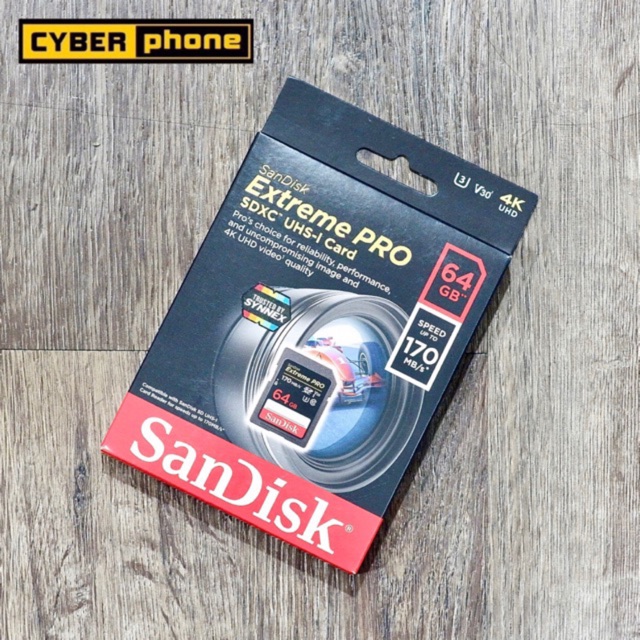 SanDisk Extreme Pro SD Card 64 GB ความเร็ว Read 170MB/s  write 90MB/s  เร็วสุดๆ ถูกที่สุด ( SDXC ) (SDSDXXY-064G-GN4IN)