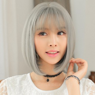 Spot Wig Womens Short Hair Air Bangs Harajuku Korean Style Wig Head Cover