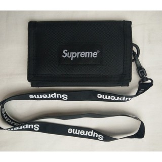 Supreme กระเป๋าสตางค์ ใบสั้น ผ้าแคนวาส พับได้ สําหรับนักเรียน