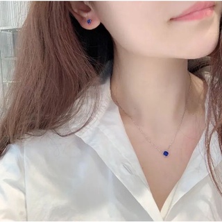 (พร้อมส่ง)*New*Swarovski attract round set Necklace and earrings blue tone plated