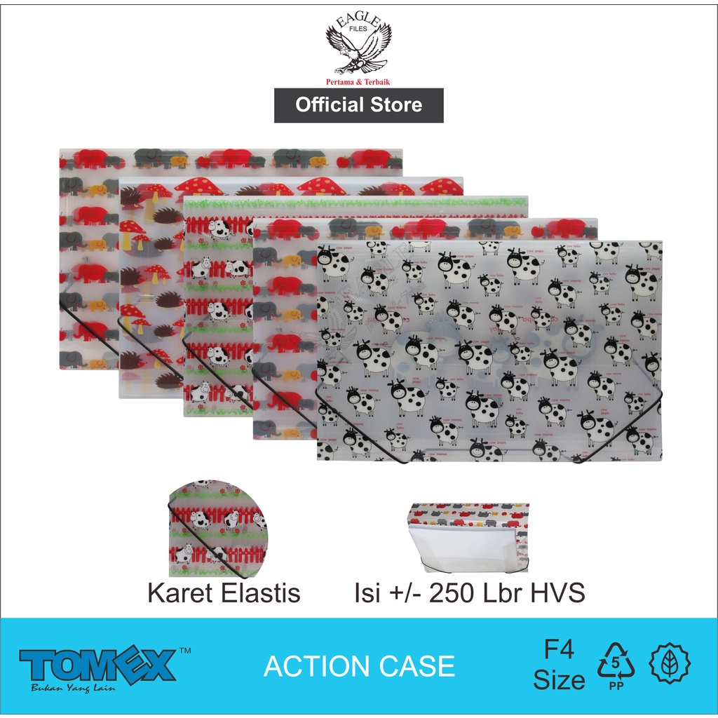 Carry File Case Banded F4 (Folio) TOMEX Carry File Box Document Folder Elastic Rubber Strap Action C