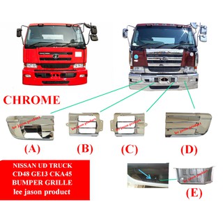 J123s01 NISSAN UD TRUCK CD48 GE13 CKA45 BUMPER GRILLE (สีโครเมี่ยม)