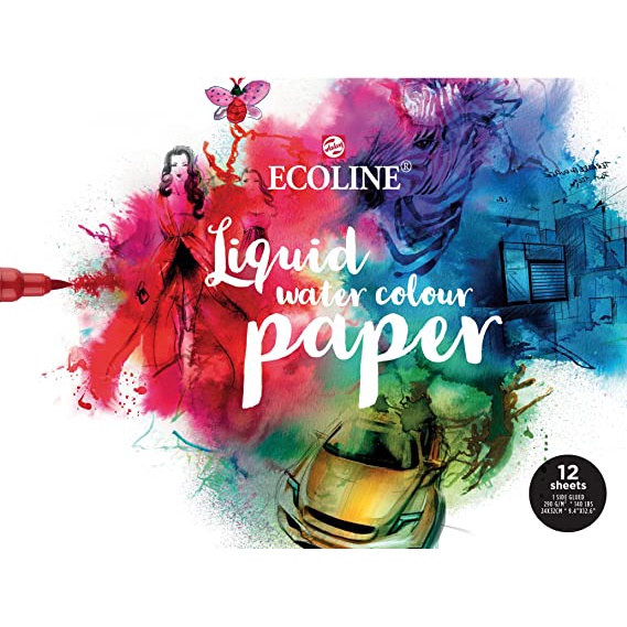Ecoline liquid water colour paper 24x30 cm. 290 แกรม 12 แผ่น