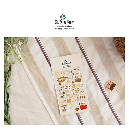 SUATELIER สติกเกอร์น่ารัก no.1083 I LIKE BREAD