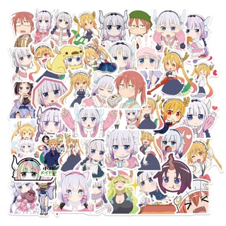 50pcs non-repetitive Miss Kobayashis Dragon Maid sticker cute kawaii anime girl sticker laptop skateboard DIY toy decal motorcycle guitar