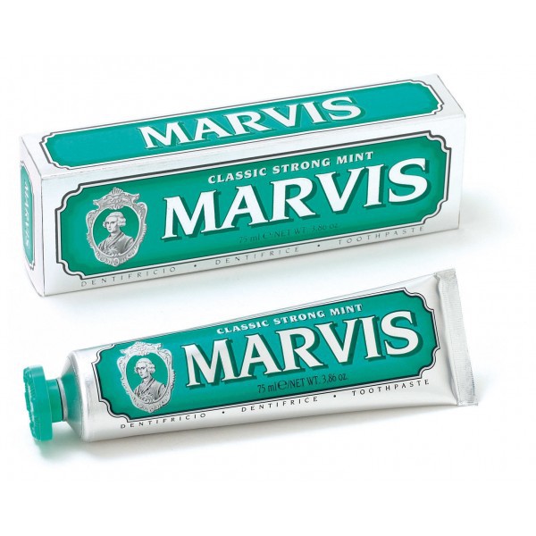 ไม่แท้คืนเงิน MARVIS Classic Strong Mint Toothpaste 75ml. (สีเขียว)