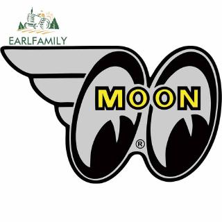 EARLFAMILY สติกเกอร์ ลาย MOON สำหรับติดรถยนต์ ขนาด 13 ซม. x 8.1 ซม.