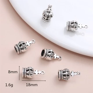 จี้รูปมงกุฎ สไตล์วินเทจ สําหรับทําเครื่องประดับ สร้อยคอ DIY จํานวน 20 ชิ้น ต่อชุด